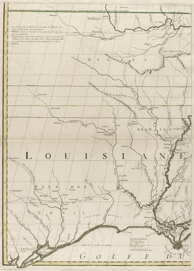 अमेरिका में ब्रिटिश और फ्रांसीसी प्रभुत्व का एक नक्शा, 1756 (कागज पर रूपरेखा रंग के साथ उत्कीर्णन) द्वारा जॉन मिशेल