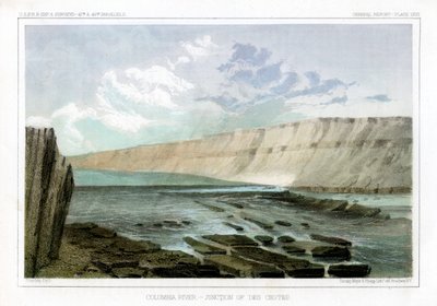 कोलंबिया नदी, डेस च्यूट्स का जंक्शन, 1856। द्वारा जॉन मिक्स स्टेनली