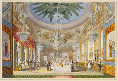 रॉयल मंडप, ब्राइटन, 1826 में बैंक्वेटिंग रूम द्वारा जॉन नैश