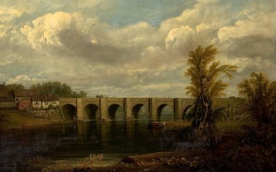 ओल्ड ट्रेंट ब्रिज, नॉटिंघम, 1825 द्वारा जॉन रॉसन वॉकर