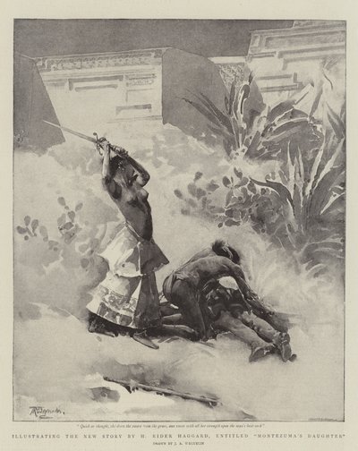 एच राइडर हैगार्ड द्वारा नई कहानी का चित्रण, मोंटेज़ुमा की बेटी का हकदार द्वारा जॉन रेइनहार्ड वीगेलिन