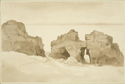 फ्लैट होल्म के उत्तर की ओर चट्टानें [कैसल रॉक] द्वारा जॉन रेवरेंड एडेन