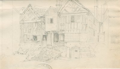 Uttoxeter Town - [अले वेयरहाउस]: पेंसिल ड्राइंग, एन डी [? मिड १९वीं सेंट] (ड्राइंग) द्वारा जॉन रॉबर्ट फर्नीफ