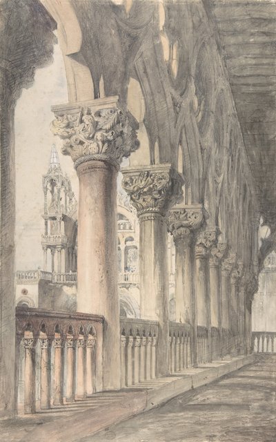 डुकल पैलेस, वेनिस का लॉजिया, 1849-50। द्वारा जॉन रस्किन