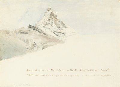 द मैटरहॉर्न, स्विट्जरलैंड, पूर्वोत्तर से, 1849 द्वारा जॉन रस्किन