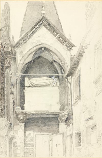 कैनग्रांडे I डेला स्काला का मकबरा, वेरोना, 28 मई - 29 जून 1869। द्वारा जॉन रस्किन