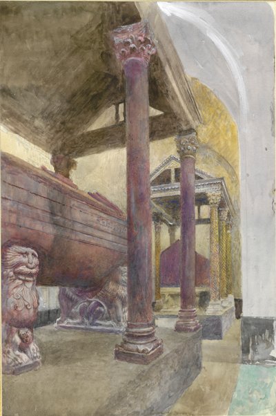पलेर्मो के कैथेड्रल में फ्रेडरिक द्वितीय का मकबरा, 23 - 30 अप्रैल 1874 द्वारा जॉन रस्किन