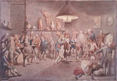 लंदन में द रॉयल एकेडमी के शिक्षाविद, जोहान ज़ोफ़नी (1733-1810) की एक पेंटिंग के बाद कॉपी करते हैं द्वारा जॉन सैंडर्स