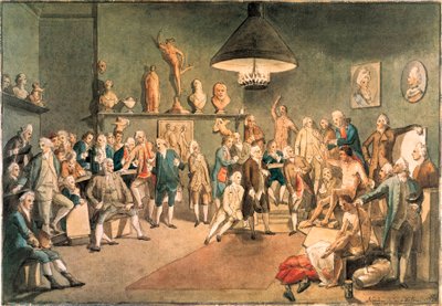 लंदन में द रॉयल एकेडमी के शिक्षाविद, जोहान ज़ोफ़नी (1733-1810) की एक पेंटिंग के बाद कॉपी करते हैं द्वारा जॉन सैंडर्स