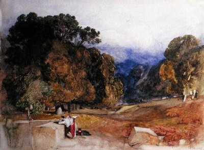 एक पार्क में आंकड़े (कागज पर पेंसिल और पानी के रंग का) द्वारा जॉन बेच Cotman
