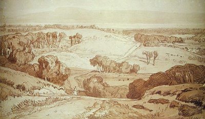 फ्रांसीसी परिदृश्य (कागज पर पानी के रंग का) द्वारा जॉन बेच Cotman