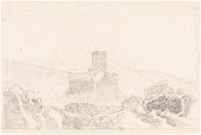 चर्च के साथ लैंडस्केप द्वारा जॉन बेच Cotman