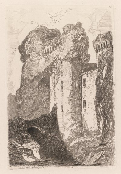 लिबर स्टडियोरियम: रागलैंड कैसल, मोनमॉहशायर, 1838। द्वारा जॉन बेच Cotman