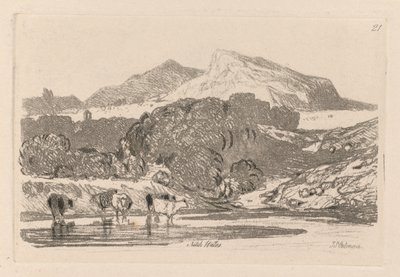 लिबर स्टडियोरम: प्लेट 21, उत्तरी वेल्स में देखें, 1838। द्वारा जॉन बेच Cotman