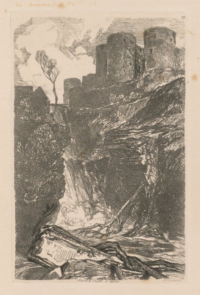 अध्ययन मुक्त प्लेट 29, Harlech कैसल, एन वेल्स, 1838 कर रहे हैं। द्वारा जॉन बेच Cotman