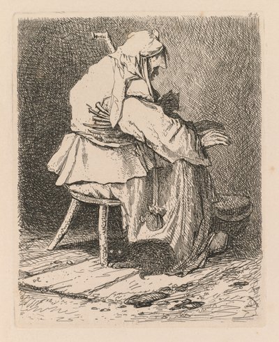 लिबर स्टडियोरम: प्लेट 44, रेम्ब्रांट के बाद स्केच, 1838। द्वारा जॉन बेच Cotman