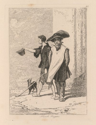 लिबर स्टूडियोरम: प्लेट 45, फ्रांसीसी भिखारी द्वारा जॉन बेच Cotman
