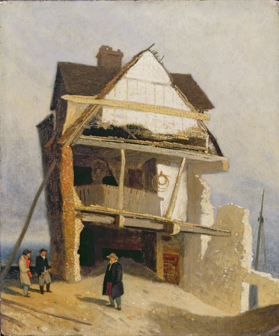 Ruined House, c.1807-10 (पैनल पर चढ़ा हुआ मिलबोर्ड पर तेल) द्वारा जॉन बेच Cotman