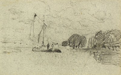 सेलिंग बजरा (चारकोल) द्वारा जॉन बेच Cotman