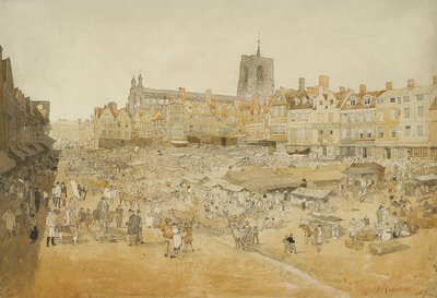 मार्केट प्लेस, नॉर्विच, श्री कूपर्स से लिया गया, 1807 द्वारा John Sell Cotman