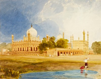 पैलेस ऑफ हैदर अली खान, मैसूर का राजा, c.1825 (कार्ड पर wc und पेंसिल) द्वारा जॉन बेच Cotman
