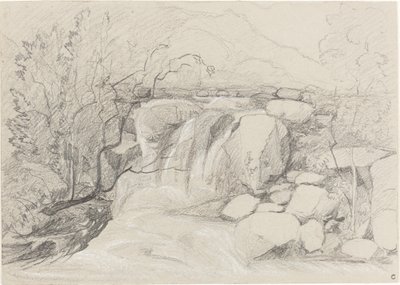 चट्टानों के साथ झरना द्वारा जॉन बेच Cotman