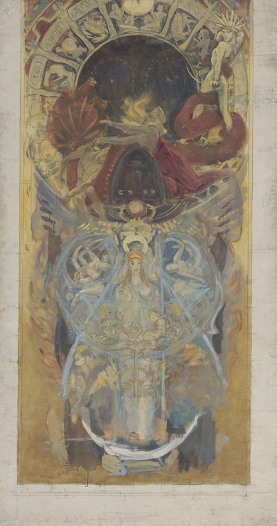 बोस्टन पब्लिक लाइब्रेरी के लिए डिज़ाइन, 1890-4 द्वारा जॉन सिंगर सार्जेंट