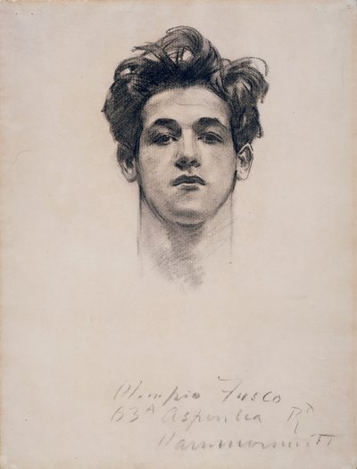 ओलम्पियो फ्यूस्को, c.1900-10 (कागज पर चारकोल और स्टंप) द्वारा John Singer Sargent