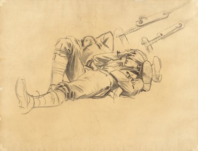 गस्ड, 1918-9 के लिए अध्ययन (निर्धारित कागज पर लकड़ी का कोयला और ग्रेफाइट) द्वारा जॉन सिंगर सार्जेंट