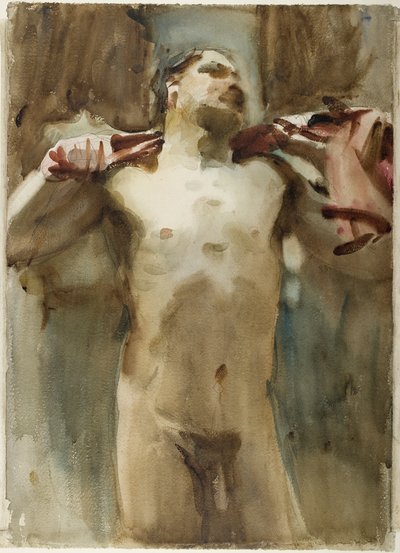 एक पुरुष नग्न चित्र का अध्ययन द्वारा John Singer Sargent