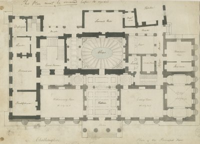 चिलिंगटन हॉल: पेन और पेंसिल ड्राइंग, एनडी [1789] द्वारा जॉन सोएन