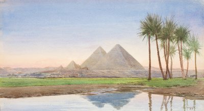 गीज़ा में पिरामिड (दूसरा अध्ययन), c.1907-10 द्वारा John Somerscales