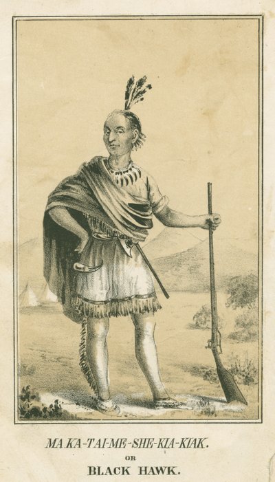 का-ताई-मी-शे-किआ-किक या ब्लैक हॉक, 1840 में द्वारा जॉन टी। बोवेन