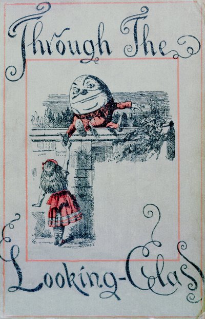 एलिस और हम्प्टी डम्प्टी, लंदन में प्रकाशित लुईस कैरोल (1832-98) द्वारा &39;एलिस थ्रू द लुकिंग-ग्लास&39; के लिए चित्रण को कवर करते हैं। 1898 द्वारा जॉन टेनिएल