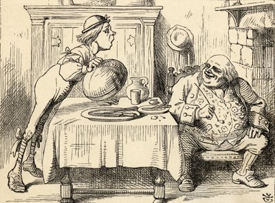लुईस कैरोल द्वारा 'एलिस एडवेंचर्स इन वंडरलैंड' से फादर विलियम ईट द गूज, 1891 (लिथो) में प्रकाशित द्वारा जॉन टेनिएल