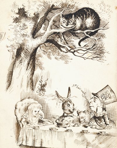 मैड हैटर की चाय पार्टी से दृश्य, c.1865 द्वारा जॉन टेनिएल