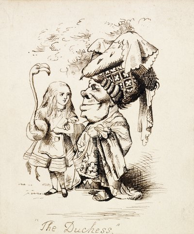 द डचेस, c.1865 (कलम और भूरे रंग की स्याही) द्वारा जॉन टेनिएल