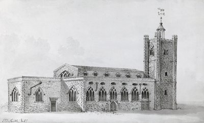 ओल्ड सेंट जाइल्स चर्च, c.1718 (उत्कीर्णन) द्वारा जॉन थॉमस (बाद में) स्मिथ