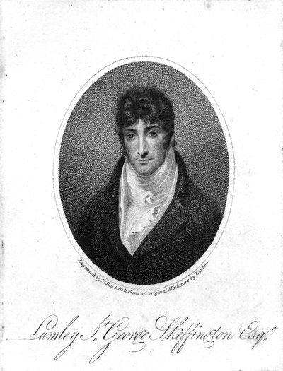 सर लुमली सेंट जॉर्ज स्केफिंगटन, रिडले अंड हॉल, 1806 द्वारा उकेरा गया द्वारा जॉन थॉमस बार्बर ब्यूमोंट