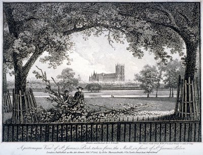 सेंट जेम्स पार्क, सेंट जेम्स पैलेस, वेस्टमिंस्टर, लंदन के सामने मॉल से, 1807 द्वारा जॉन थॉमस स्मिथ