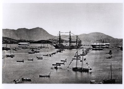 1873 में प्रकाशित जे। थॉमसन द्वारा &39;द इलस्ट्रेशन्स ऑफ़ चाइना एंड इट्स इनेबिट्स&39; से पोर्ट, हांगकांग का दृश्य द्वारा जॉन थॉमसन