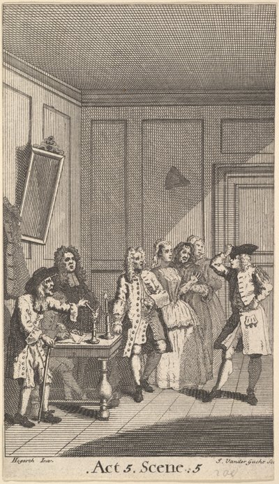 Moliere's L'Avare The Miser, 1732 के सामने का भाग। द्वारा जॉन वेंडरगुच्टो