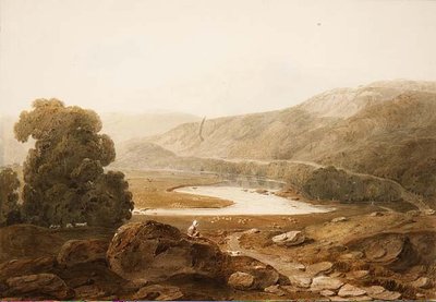 नंबर 1607 मावडच नदी की घाटी, वेल्स, c.1805 (कागज पर जल रंग और काला चाक) द्वारा जॉन वर्ले