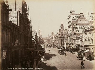 कॉलिन्स स्ट्रीट, मेलबोर्न, सी .1880 द्वारा जॉन डब्ल्यू लिंड्ट