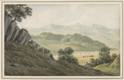 Maw के ऊपर Llanelltyd ब्रिज, Barmouth और Dolgellau के बीच की सड़क पर, हेंगरट की ओर और Cader Idris, Merionethshire से परे, 16 जुलाई 1790 (कागज पर wc) द्वारा जॉन वारविक स्मिथ