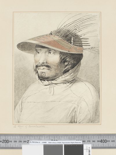 F.28 A Man of Oonalashka, c.1773-84 (वाटरकलर) द्वारा जॉन वेबर