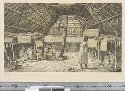 F.34 ऊनाश्का में एक घर के अंदर, c.1773-84 (जल रंग) द्वारा जॉन वेबर