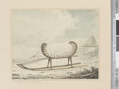 F.40 कामत्सचटका का एक स्लेज, c.1783-84 (जल रंग) द्वारा जॉन वेबर