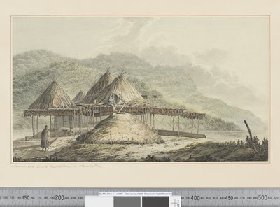F.42 काम्सचटका में ग्रीष्मकालीन और शीतकालीन आवास, c.1783-84 (जल रंग) द्वारा जॉन वेबर