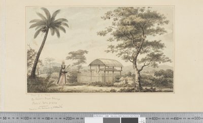 F.45 एक मकबरे का दृश्य c.1783-84 (जल रंग) द्वारा जॉन वेबर